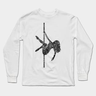 Pole dance girl black and white Long Sleeve T-Shirt